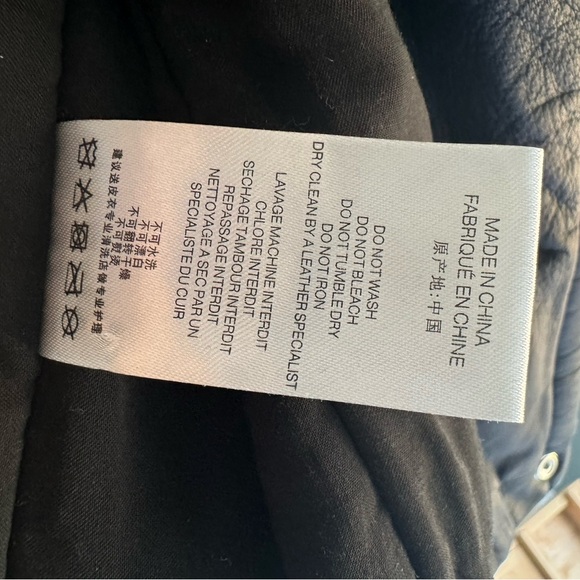 IRO Navy Han Leather Jacket size 42 - Picture 8 of 12